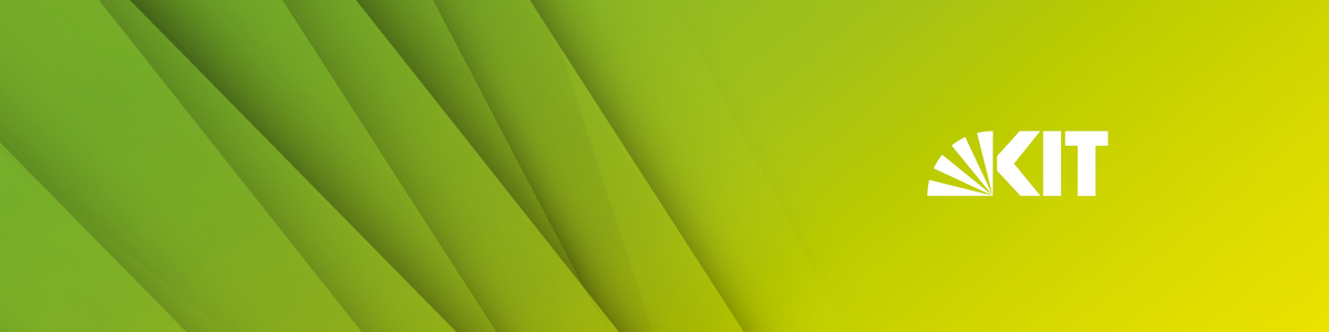 Bildweltmotiv Energie grün-gelb mit weißem KIT-Logo