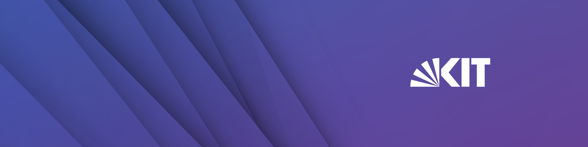 Bildweltmotiv Information blau-violett mit weißem KIT-Logo