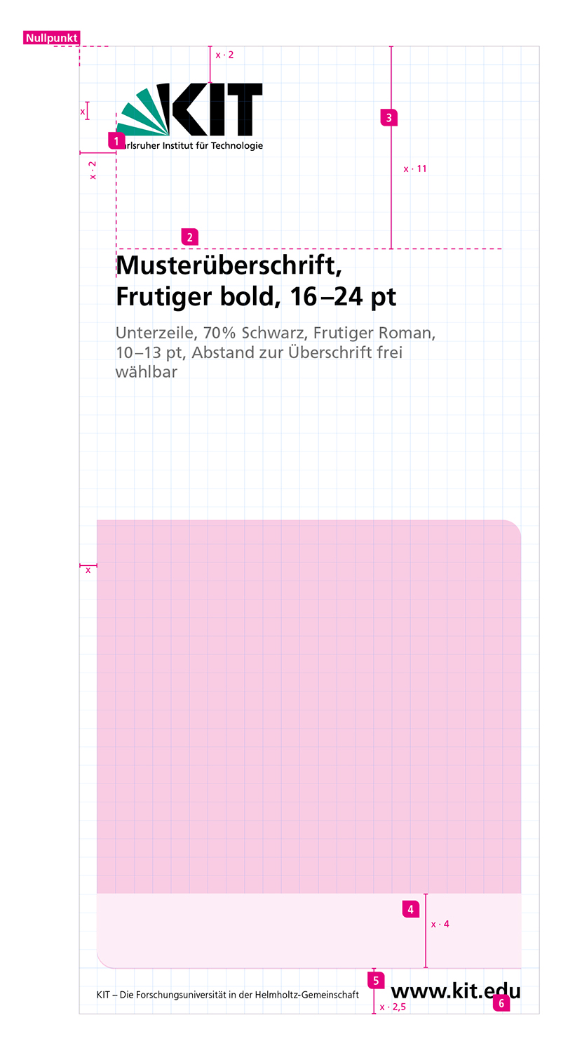 Darstellung des Rasters für Drucksachen