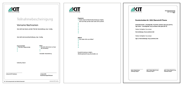 Vorlage Teilnahmebescheinigung und Rundschreiben