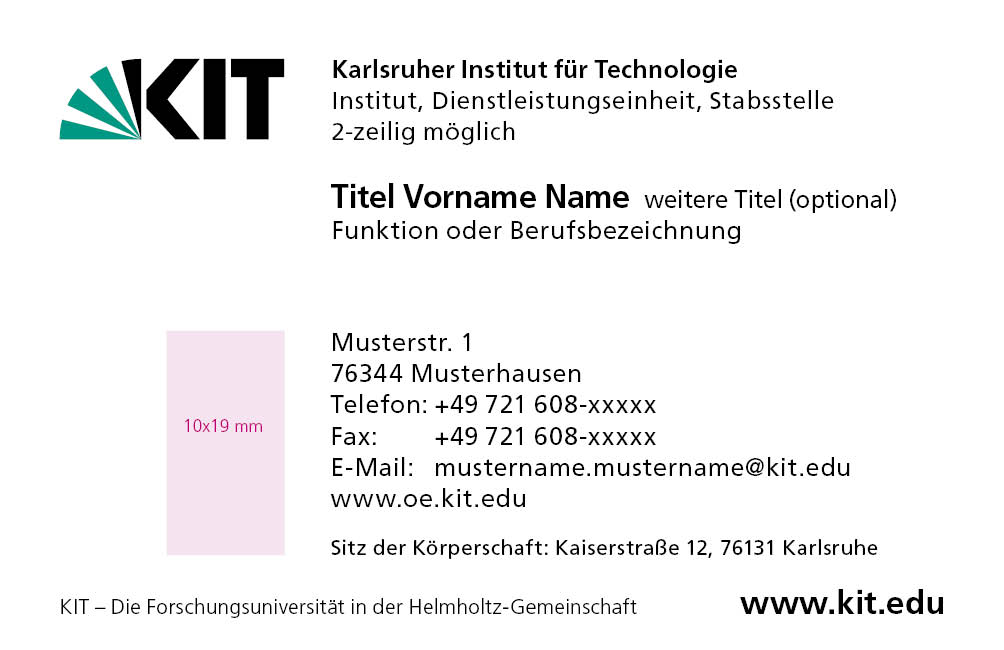 Visitenkarten mit Logo hochkant